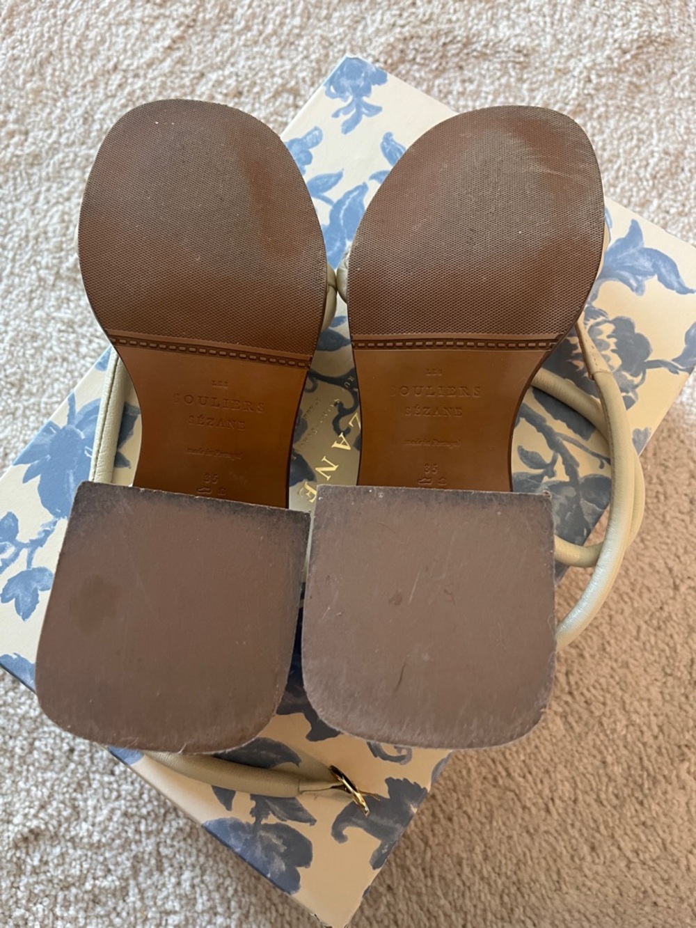 Sezane Isadora White Braided Heels Sandals Size 35 - Picture 8 of 9